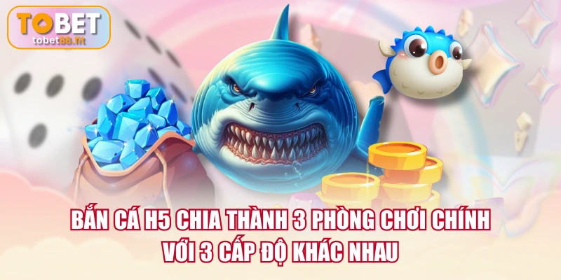 Bắn Cá H5 - Hướng Dẫn Cách Chơi & Bảng Thưởng Chi Tiết 2 Bắn cá H5 chia thành 3 phòng chơi chính với 3 cấp độ khác nhau